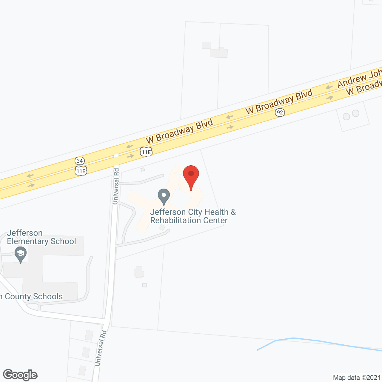 Jefferson City Health and  Rehabilitation Center in google map
