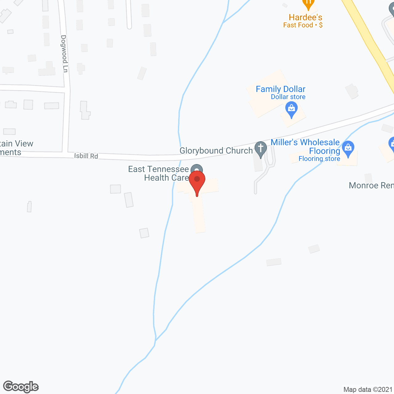 East Tennessee Health Care Center in google map