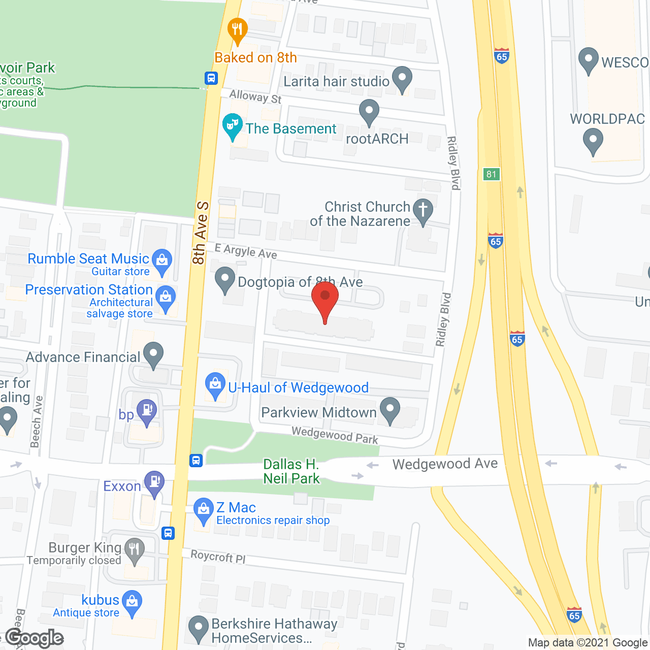 Argyle Avenue in google map