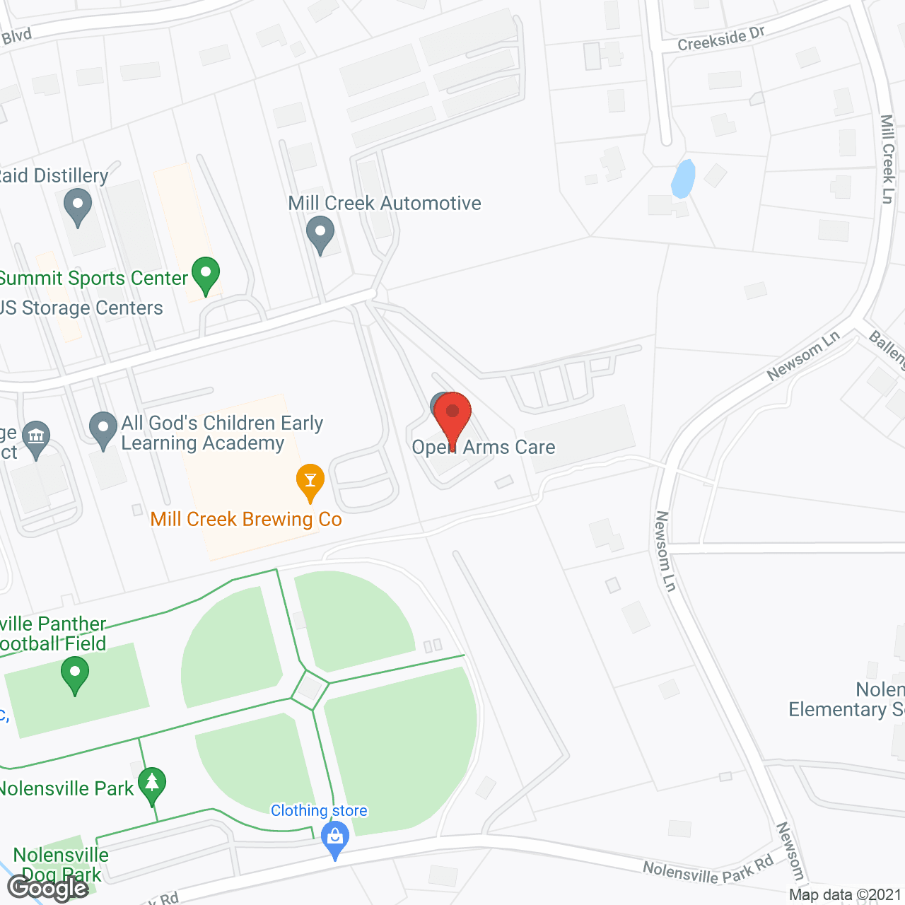 Open Arms Care in google map