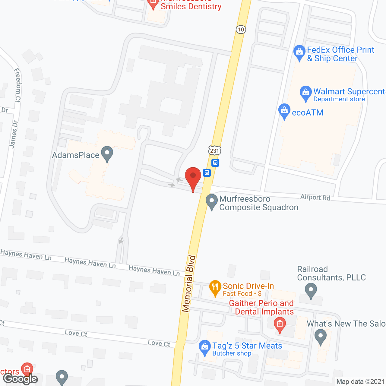 Adams Place Retirement Community in google map