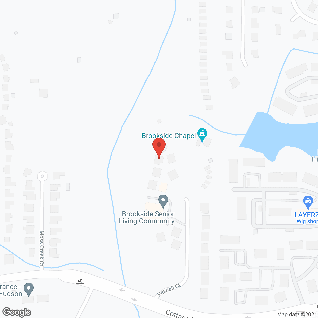 Brookside Retirement Community in google map