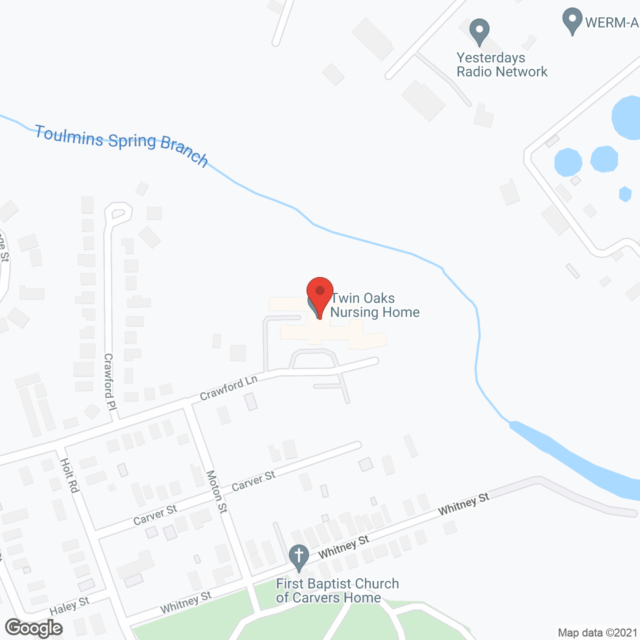 Twin Oaks Nursing Home in google map