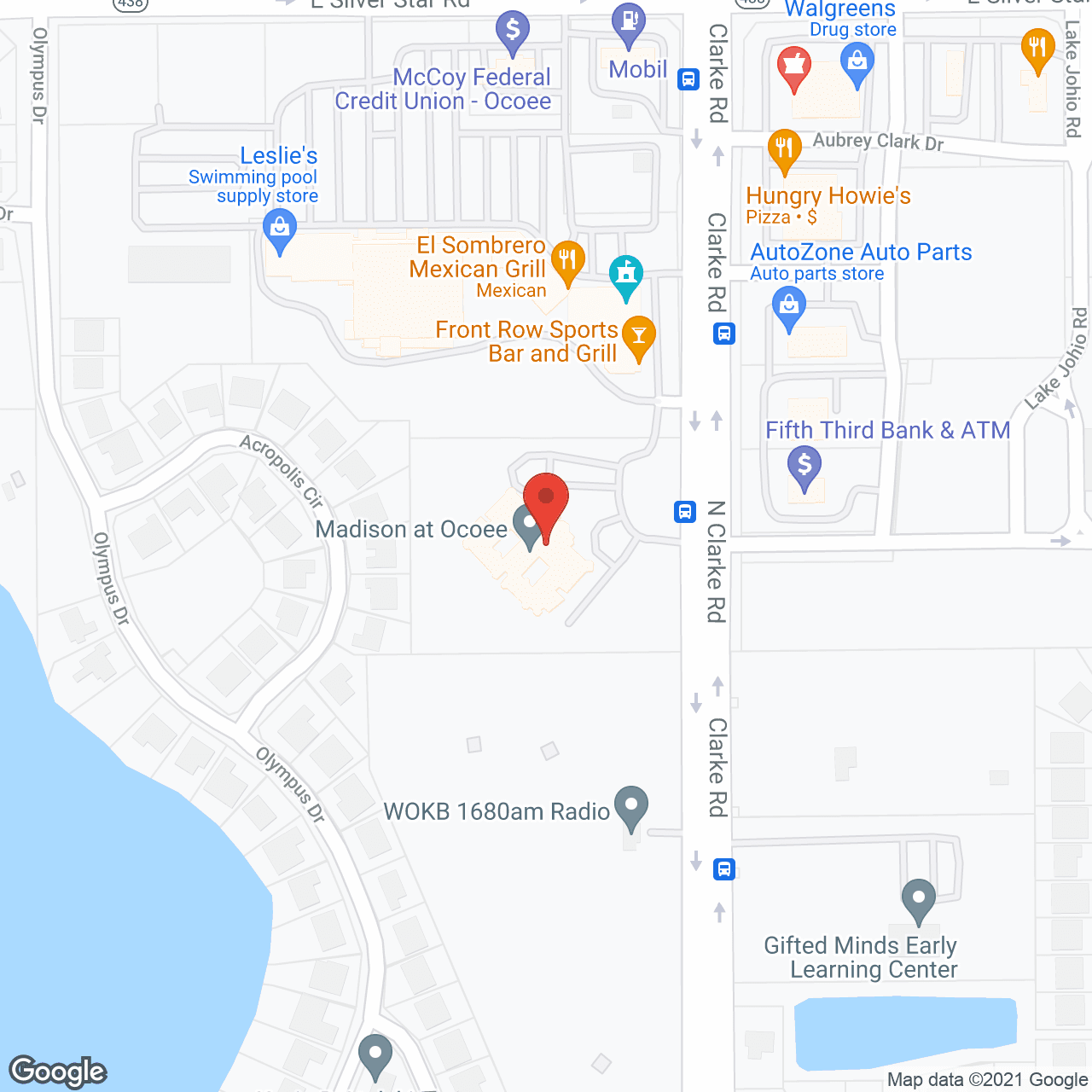 Madison at Ocoee in google map
