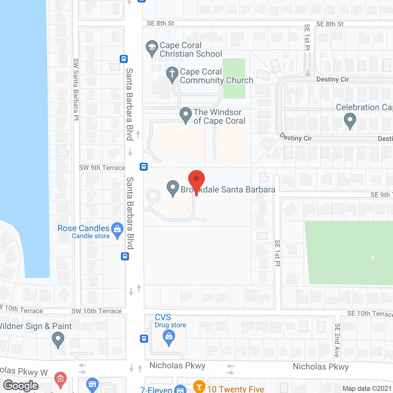 Brookdale Santa Barbara in google map