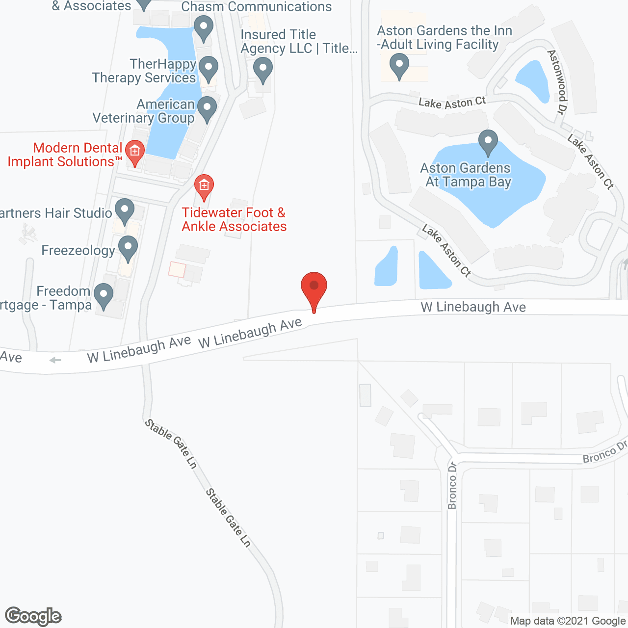 Aston Gardens at Tampa Bay in google map