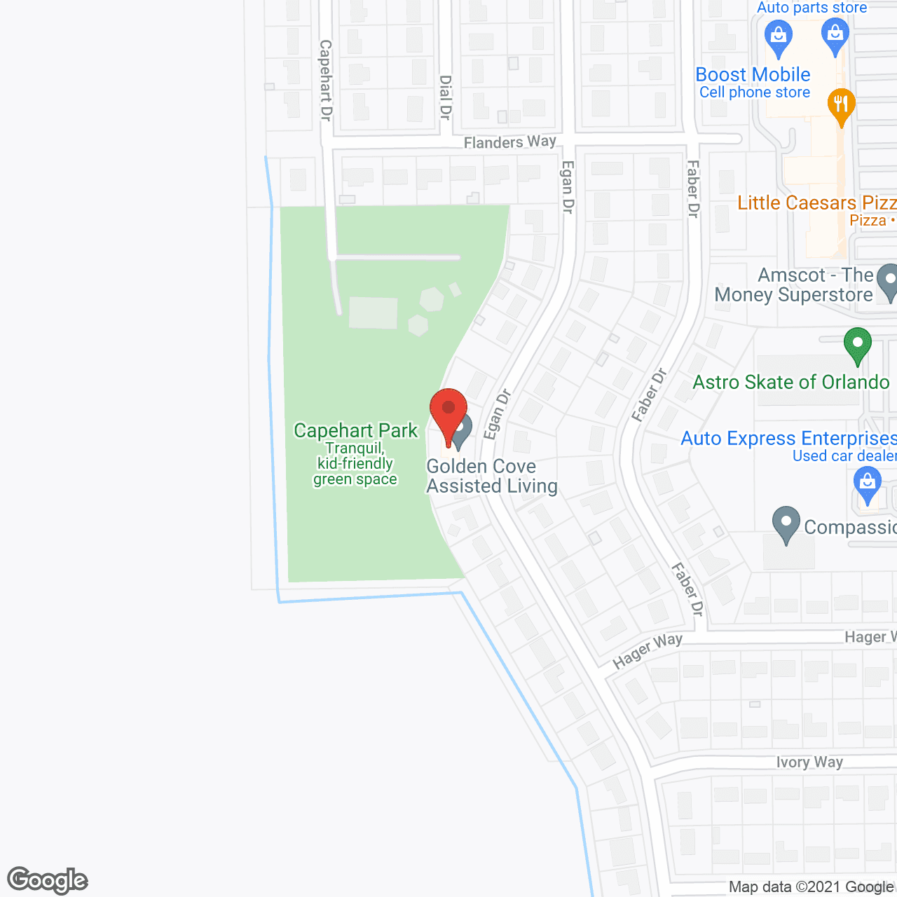 Golden Cove Assisted Living Facility in google map