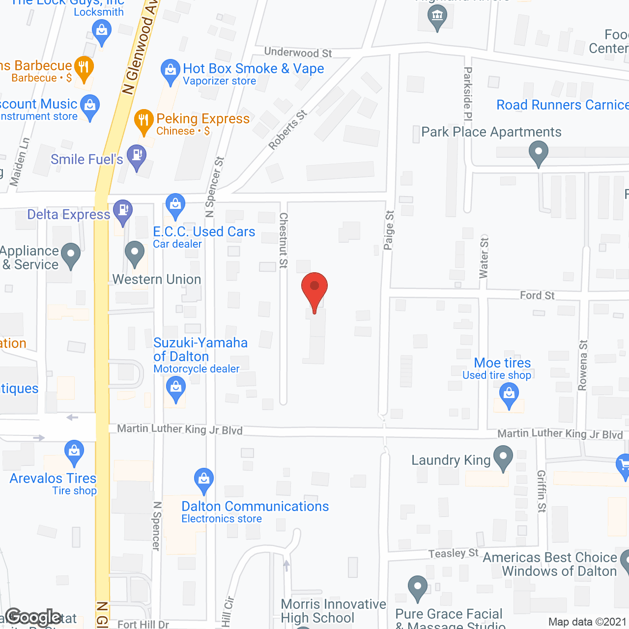 Shady Oaks in google map