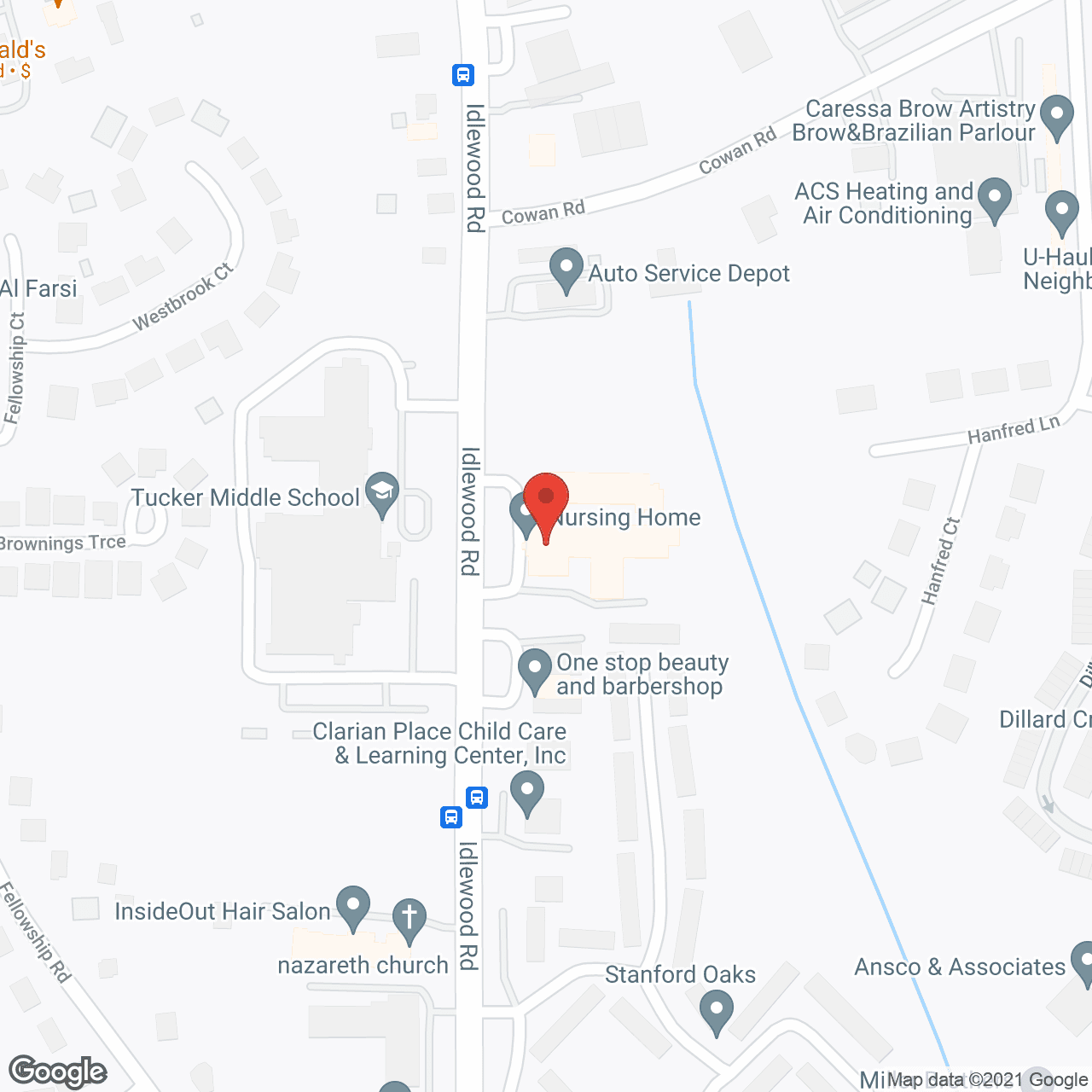 Tucker Health and Rehab in google map