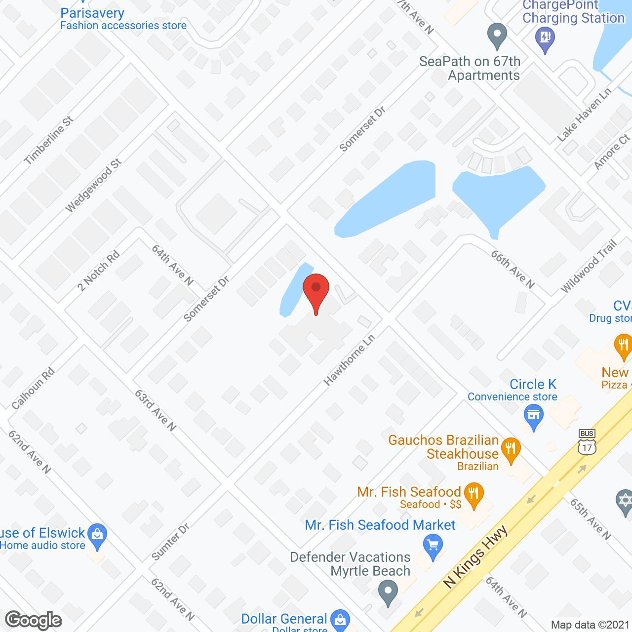 Magnolias of Myrtle Beach in google map
