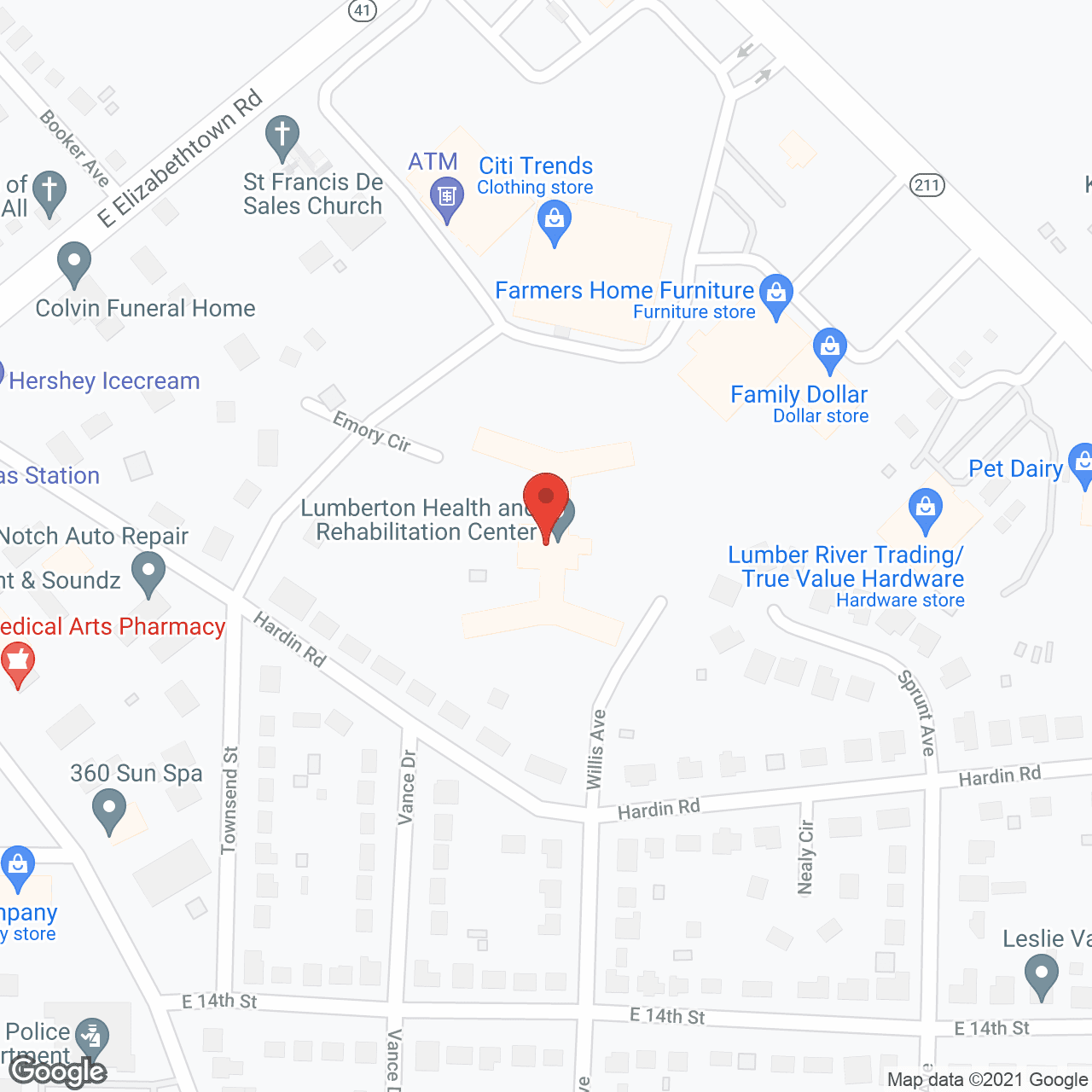 Golden Living Center Lumberton in google map