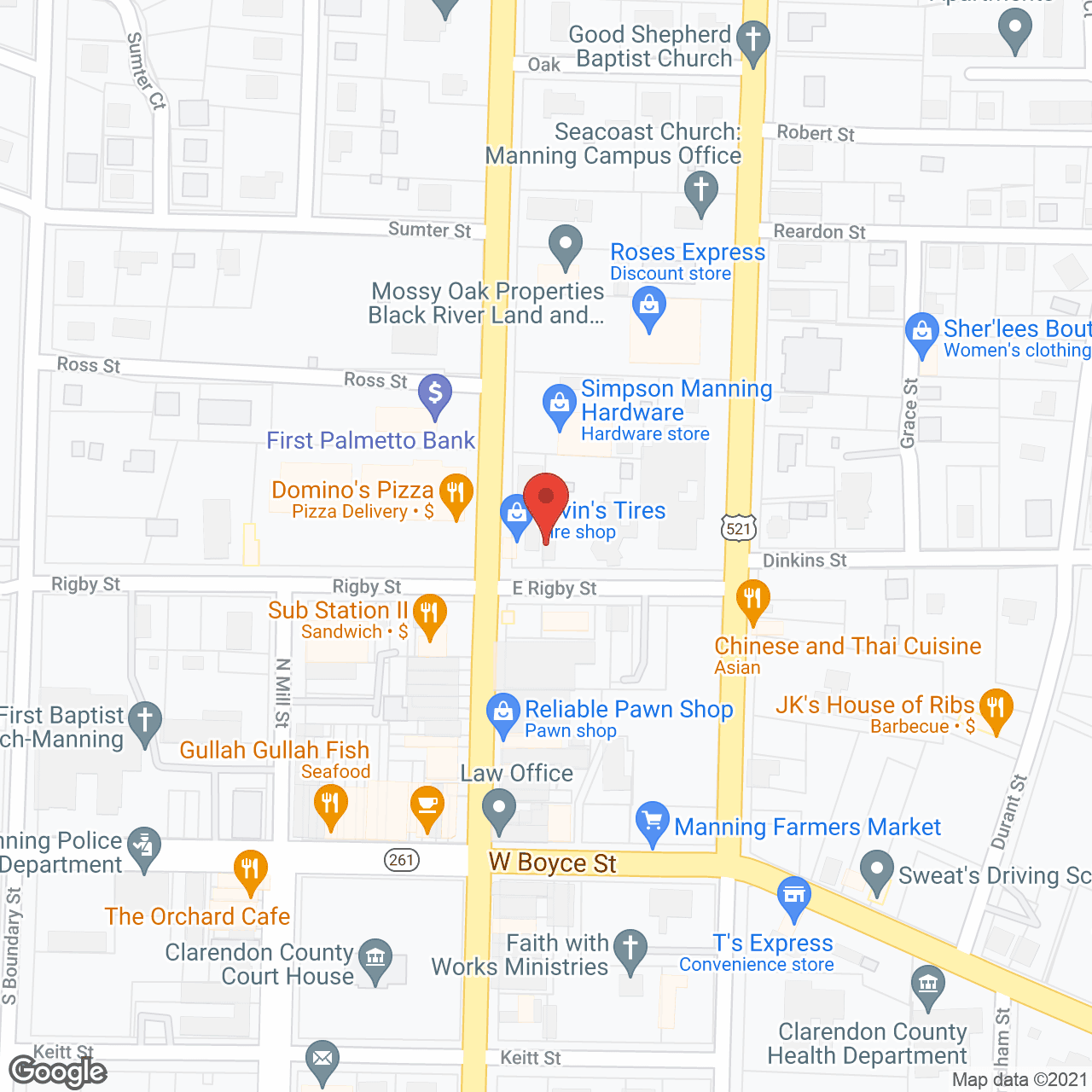 Clarendon Memorial Long Term in google map