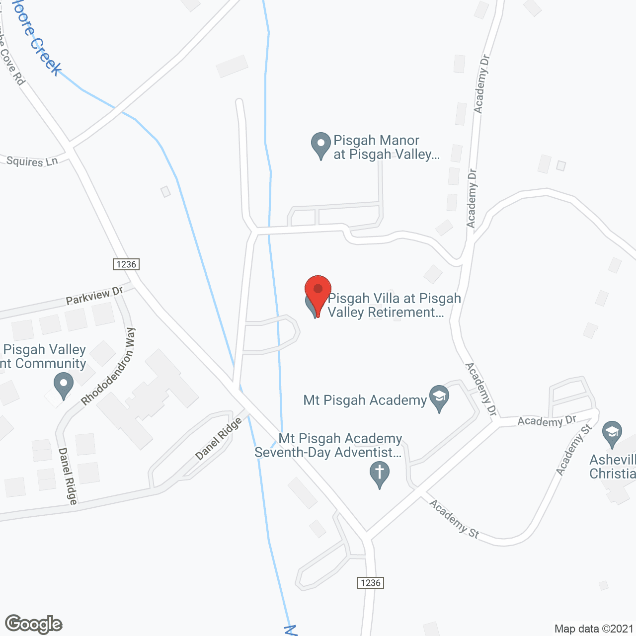 Pisgah Valley in google map