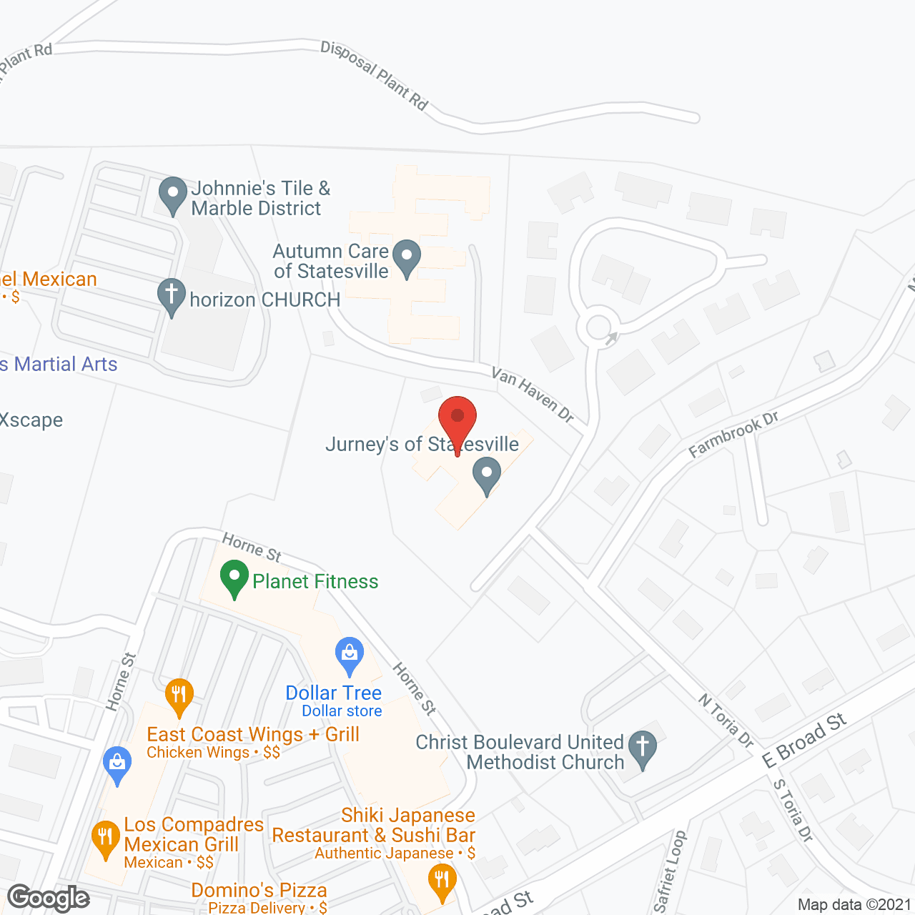Jurney's of Statesville in google map