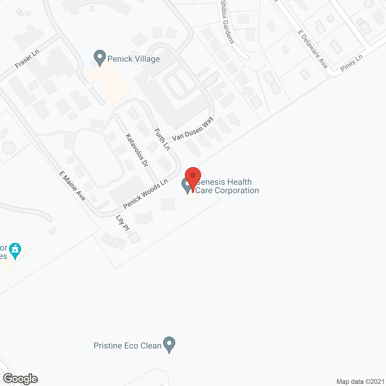 Penick Village in google map