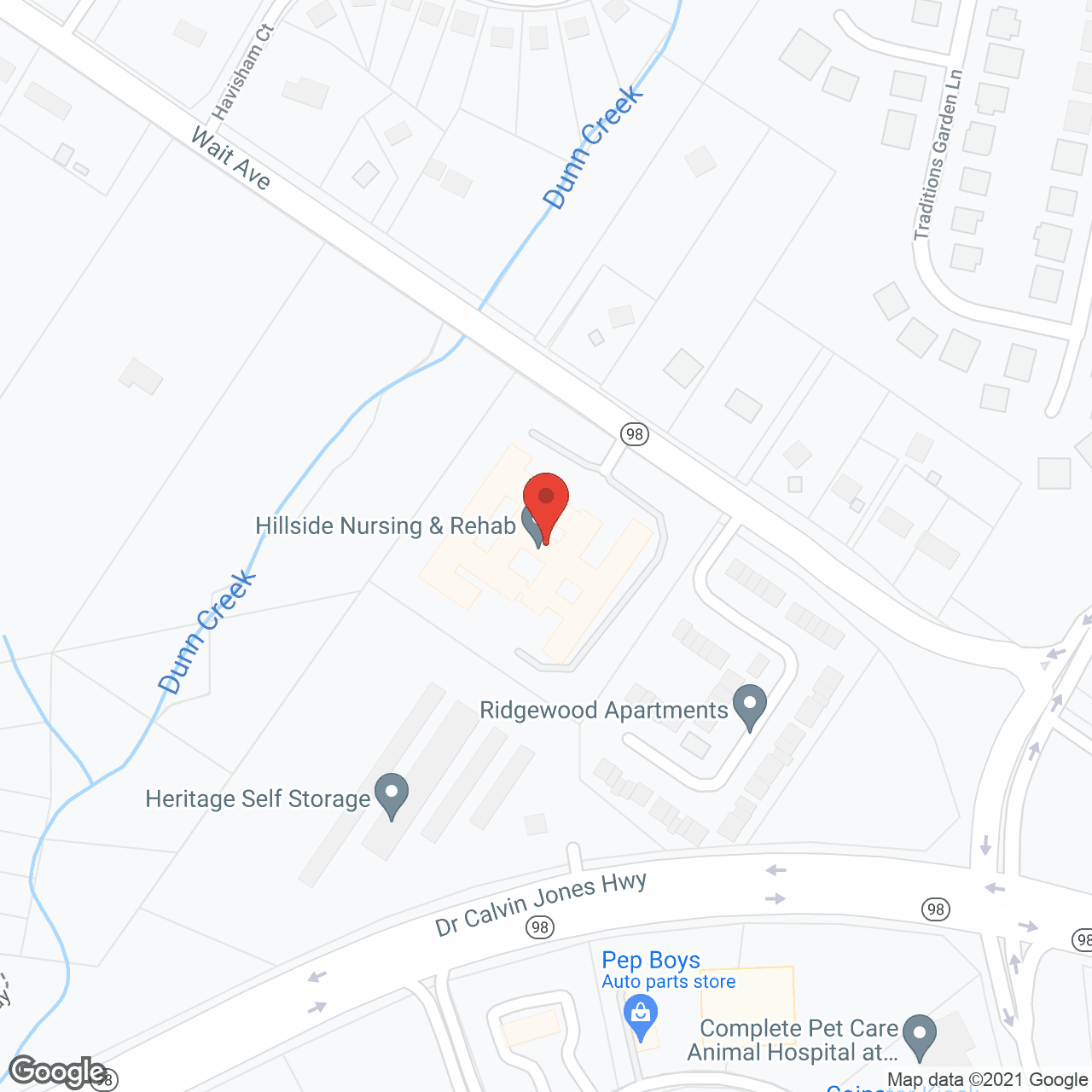 Hillside Nursing Center of Wake Forest in google map