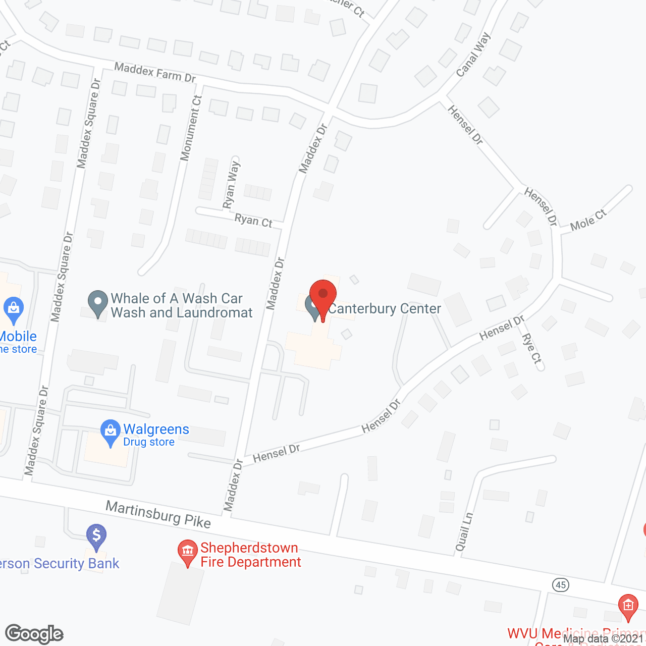 Canterbury Center in google map