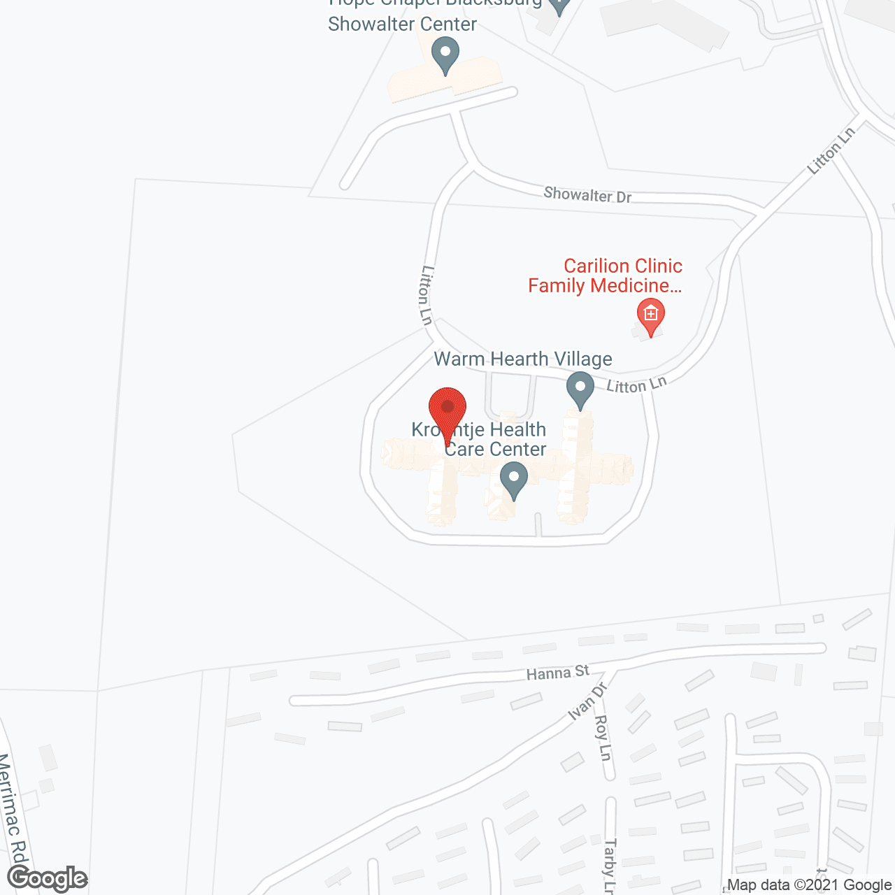 Warm Hearth Health Care Ctr in google map