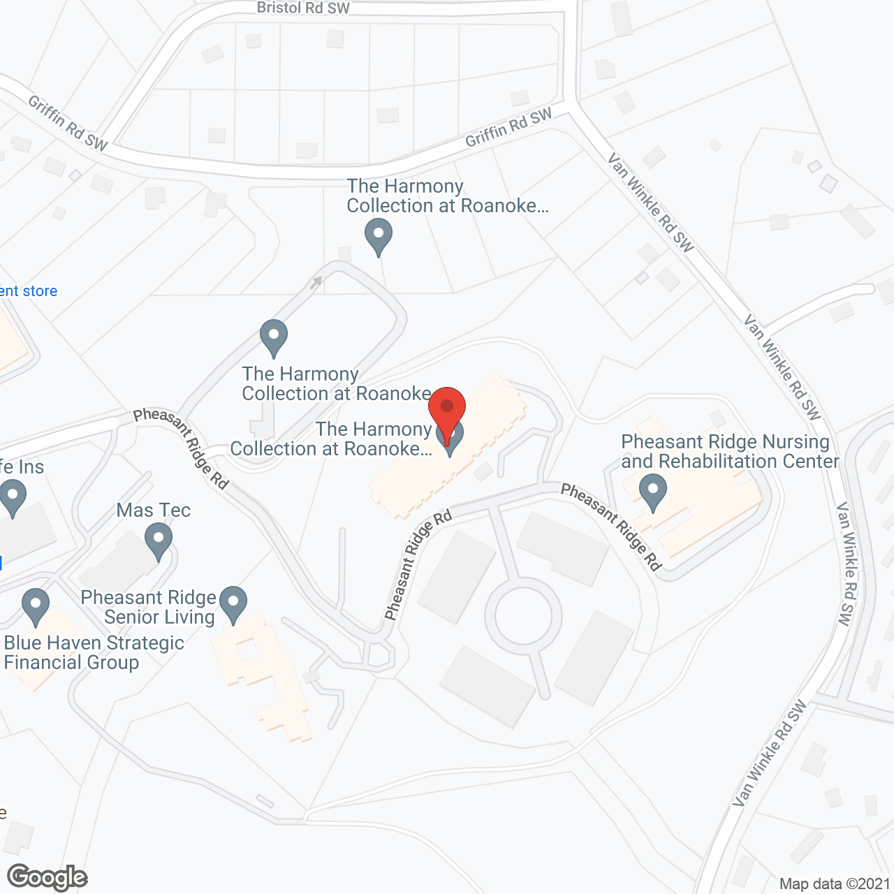 The Harmony Collection at Roanoke - Independent Living in google map
