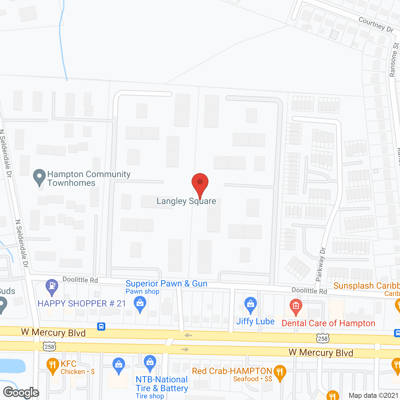 Langley Square in google map