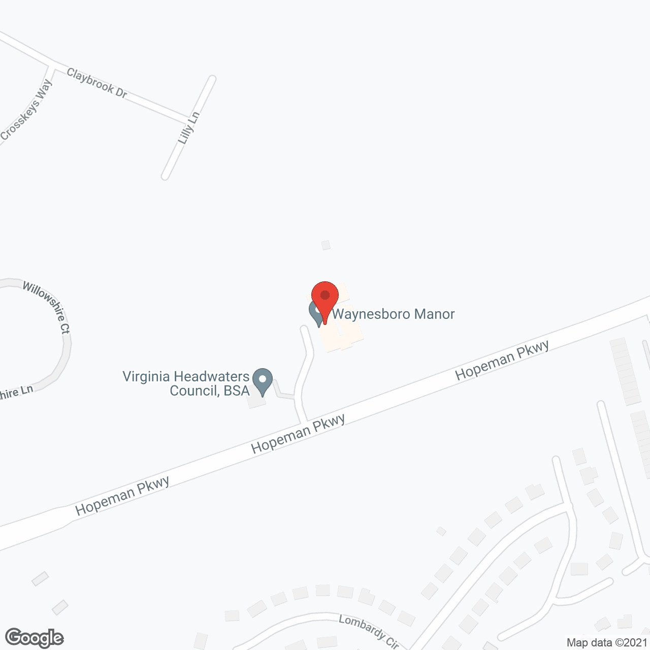 Waynesboro Manor in google map