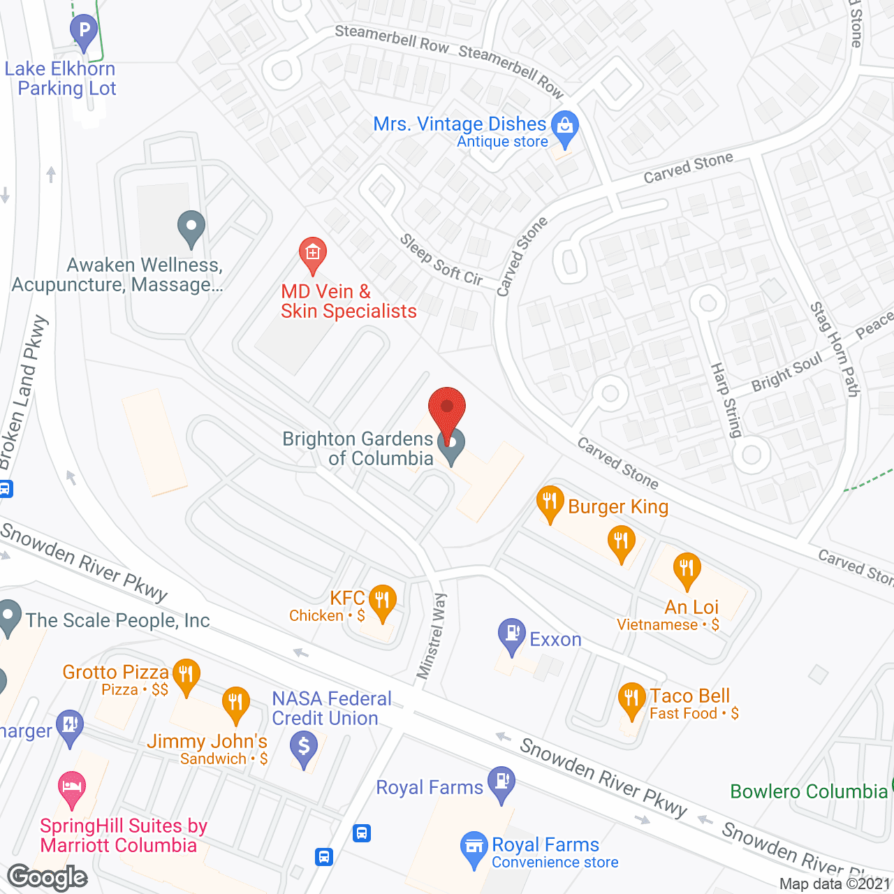 Brighton Gardens of Columbia in google map