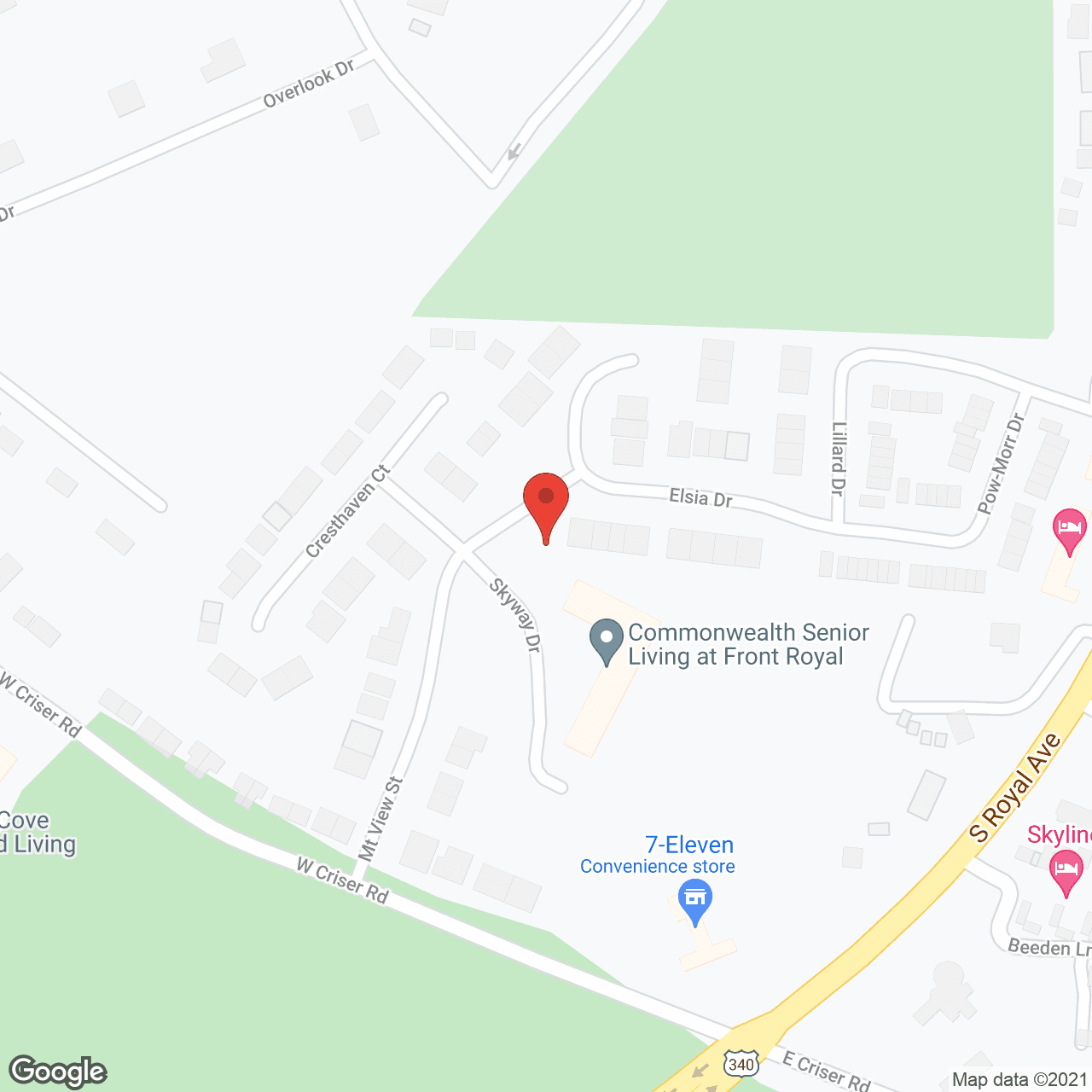 Commonwealth Senior Living at Front Royal in google map