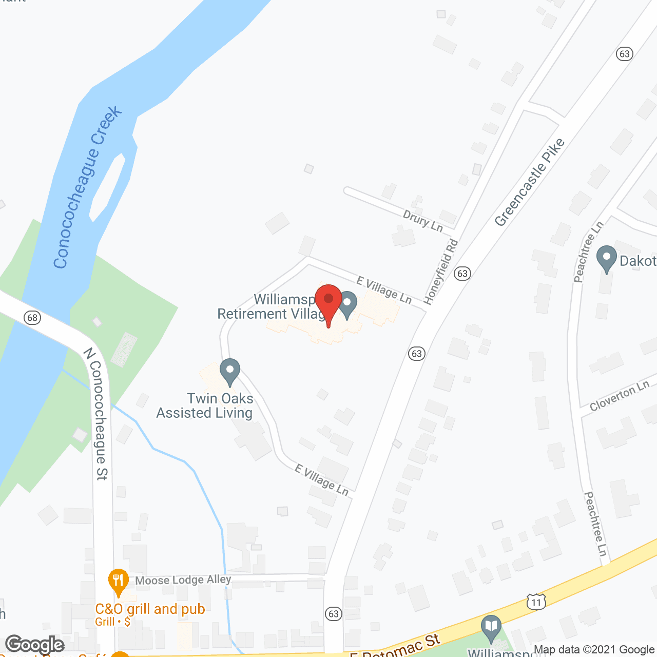 Williamsport Retirement Village in google map