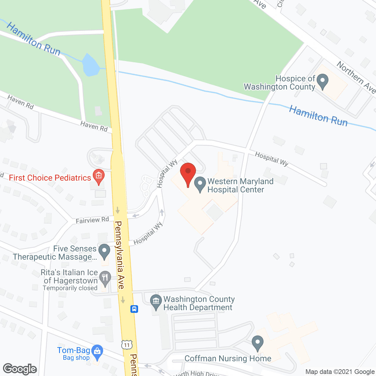 Western Maryland Ctr in google map