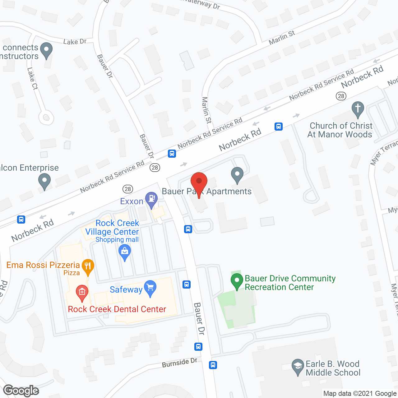 Bauer Park Apartments in google map