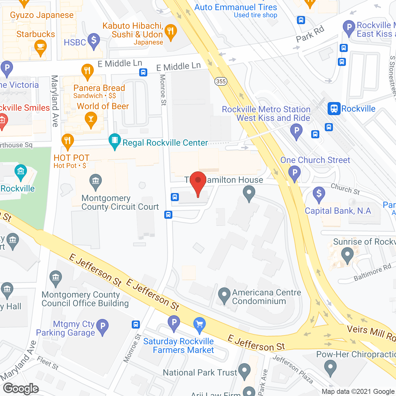 Town Center Apartments in google map
