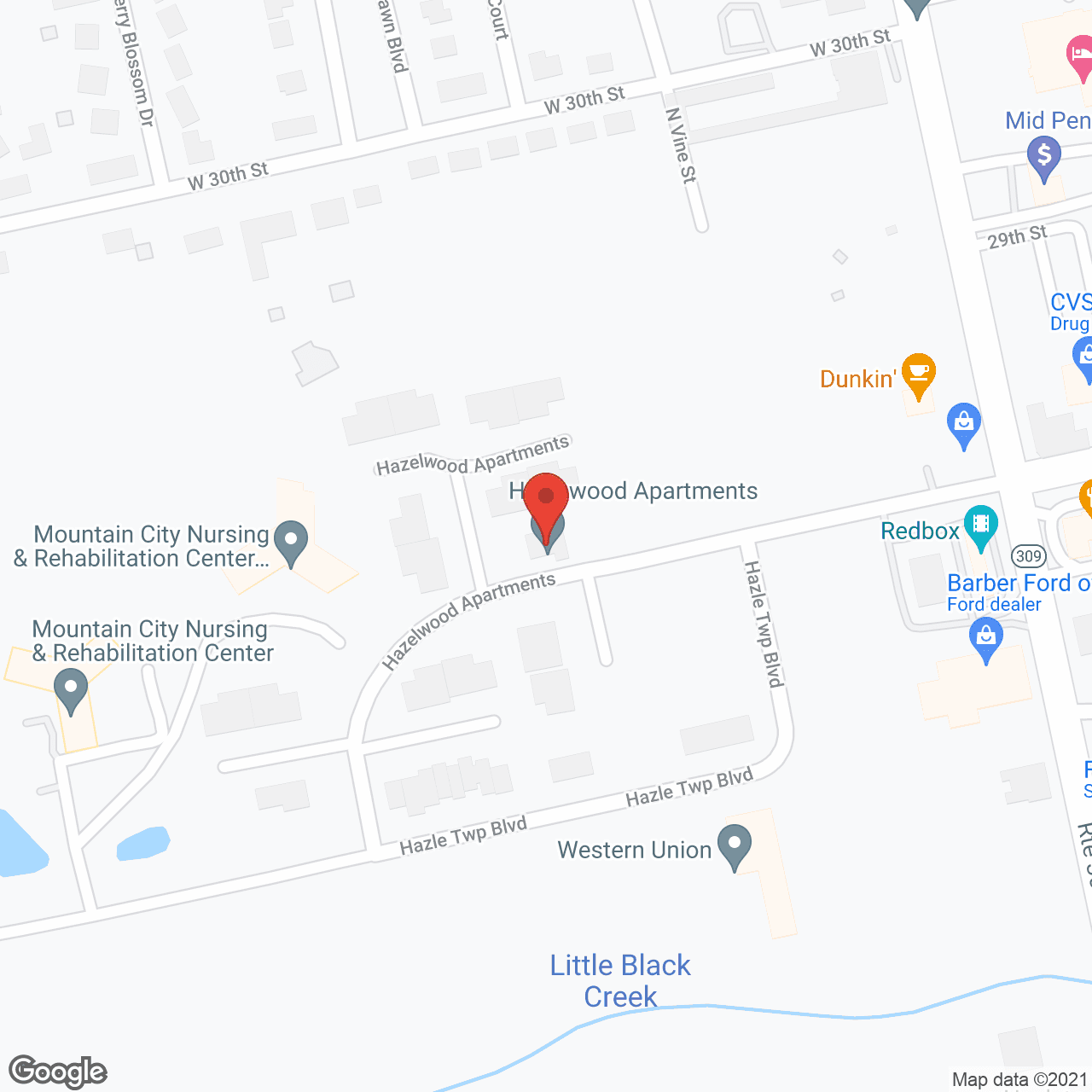 Hazlewood Apartments in google map