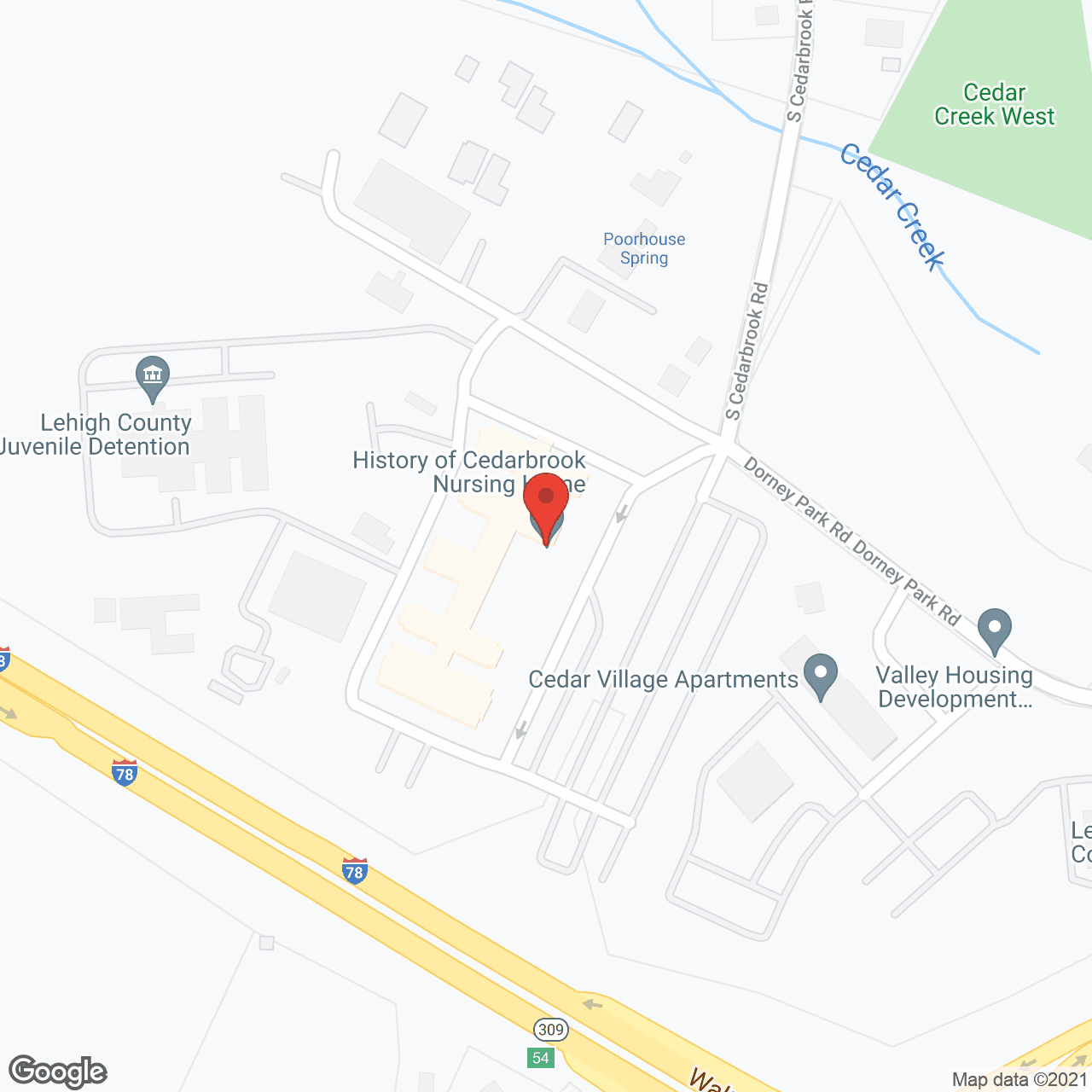 Cedarbrook Nursing Home in google map