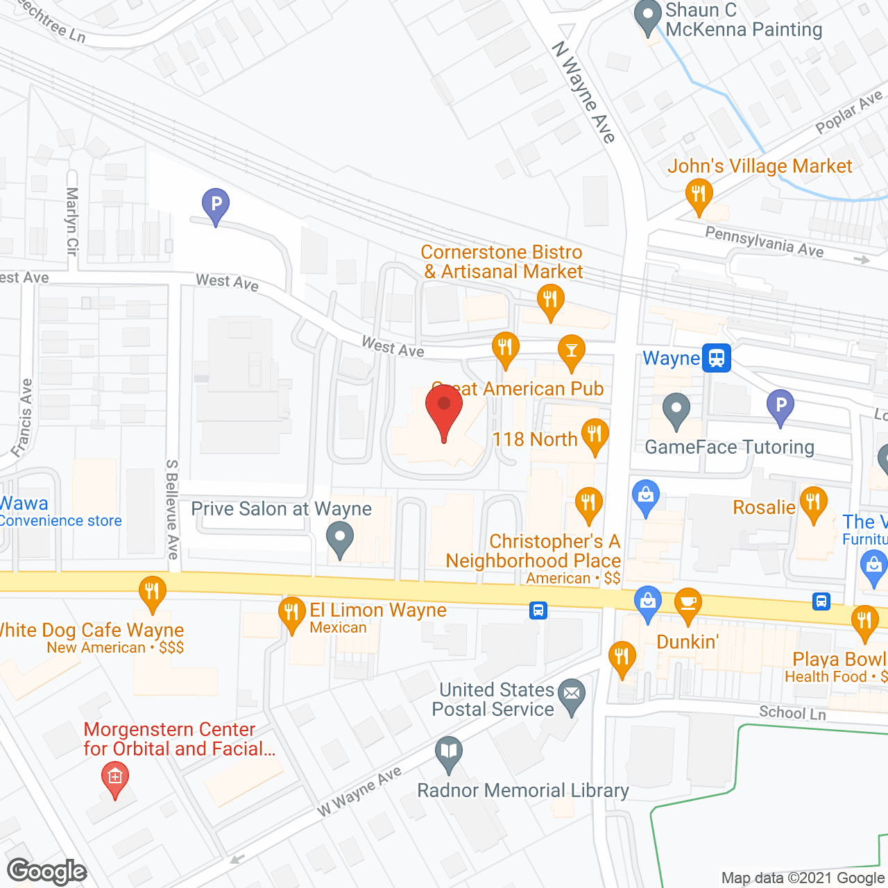 Wayne Center in google map