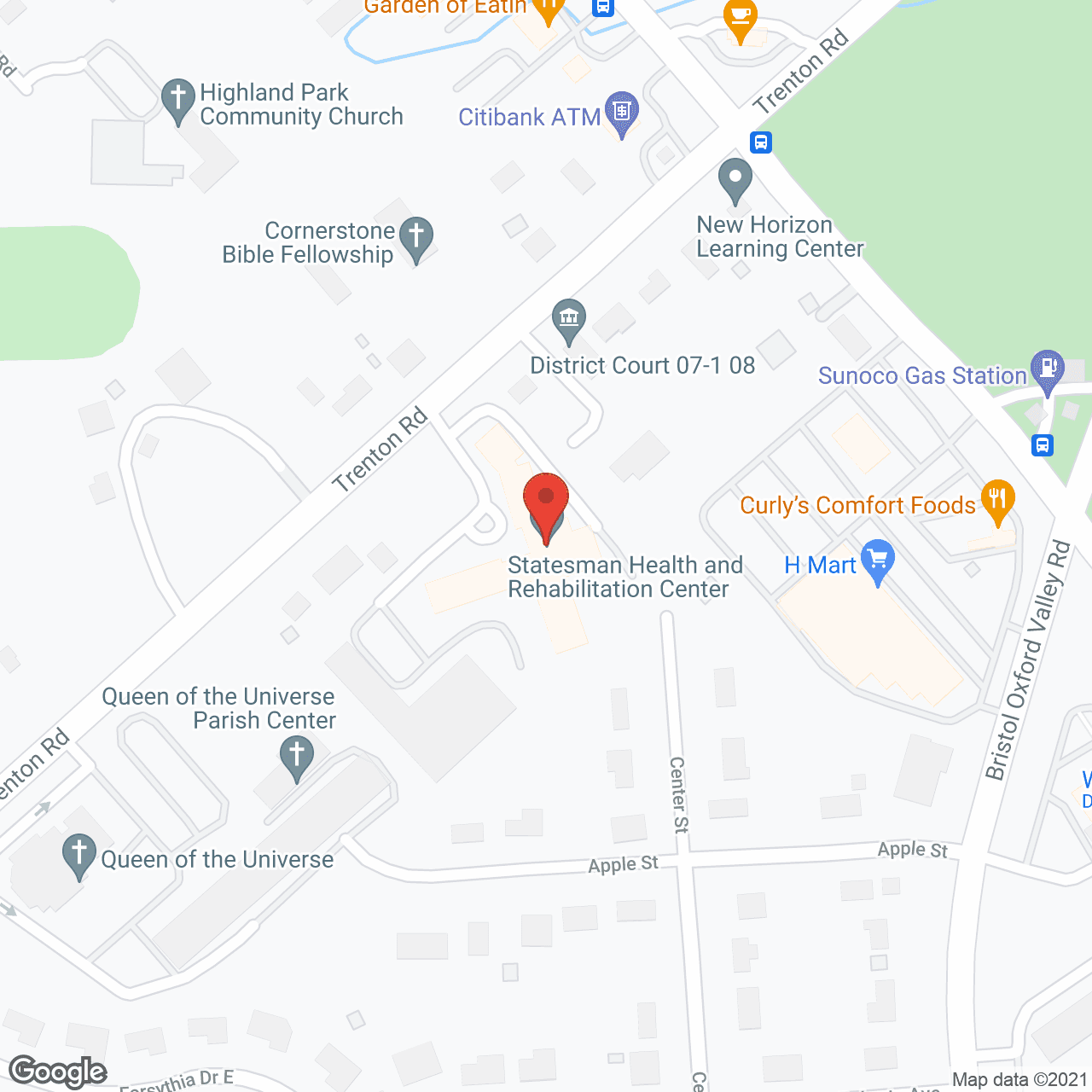 Statesman Health & Rehab in google map