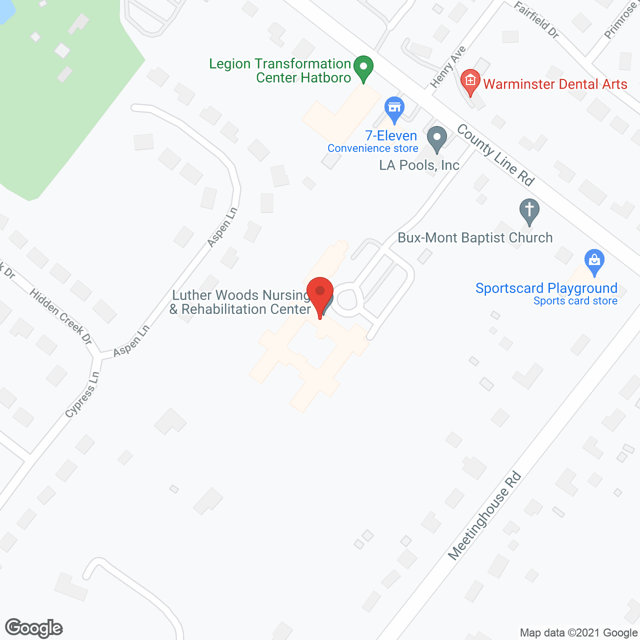 Luther Woods Convalescent Ctr in google map