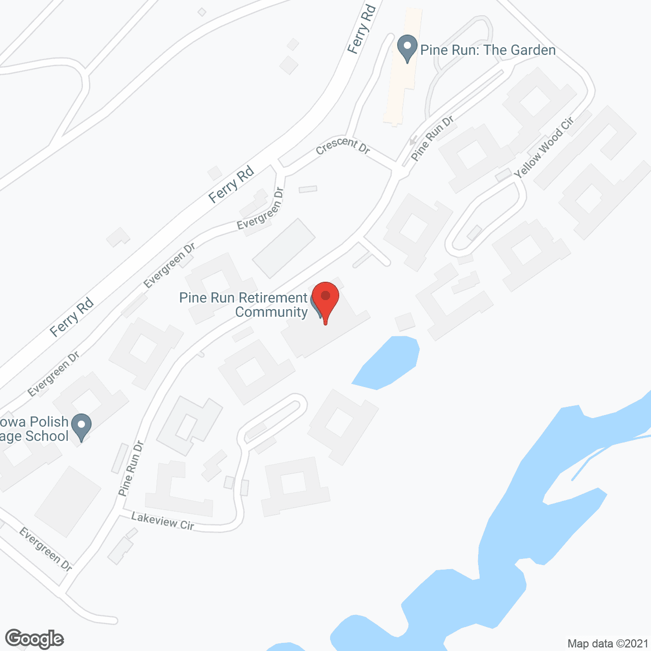 Pine Run Community in google map