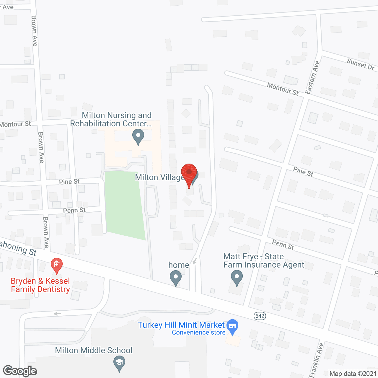 Milton Village in google map