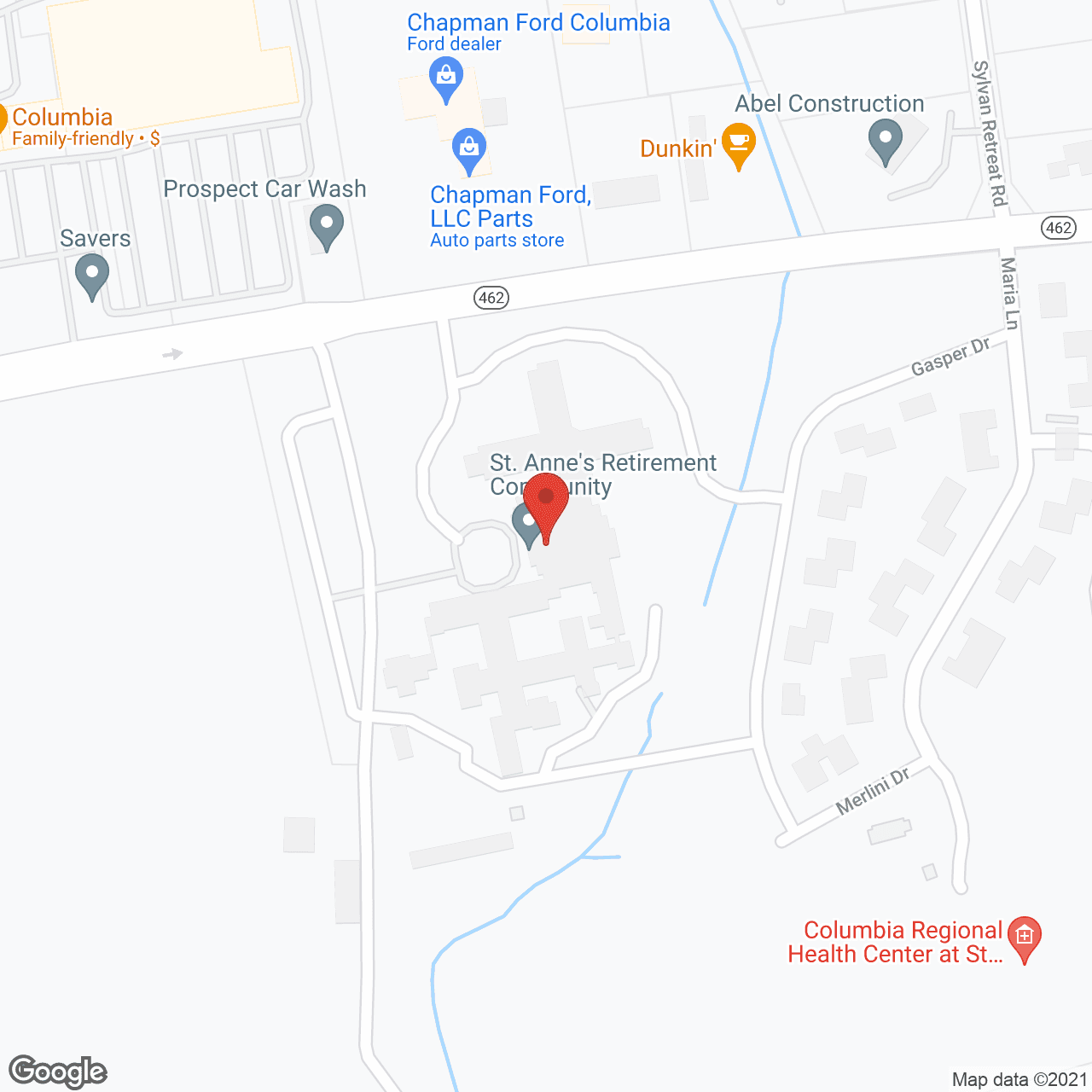ST ANNE'S RETIREMENT COMMUNITY in google map
