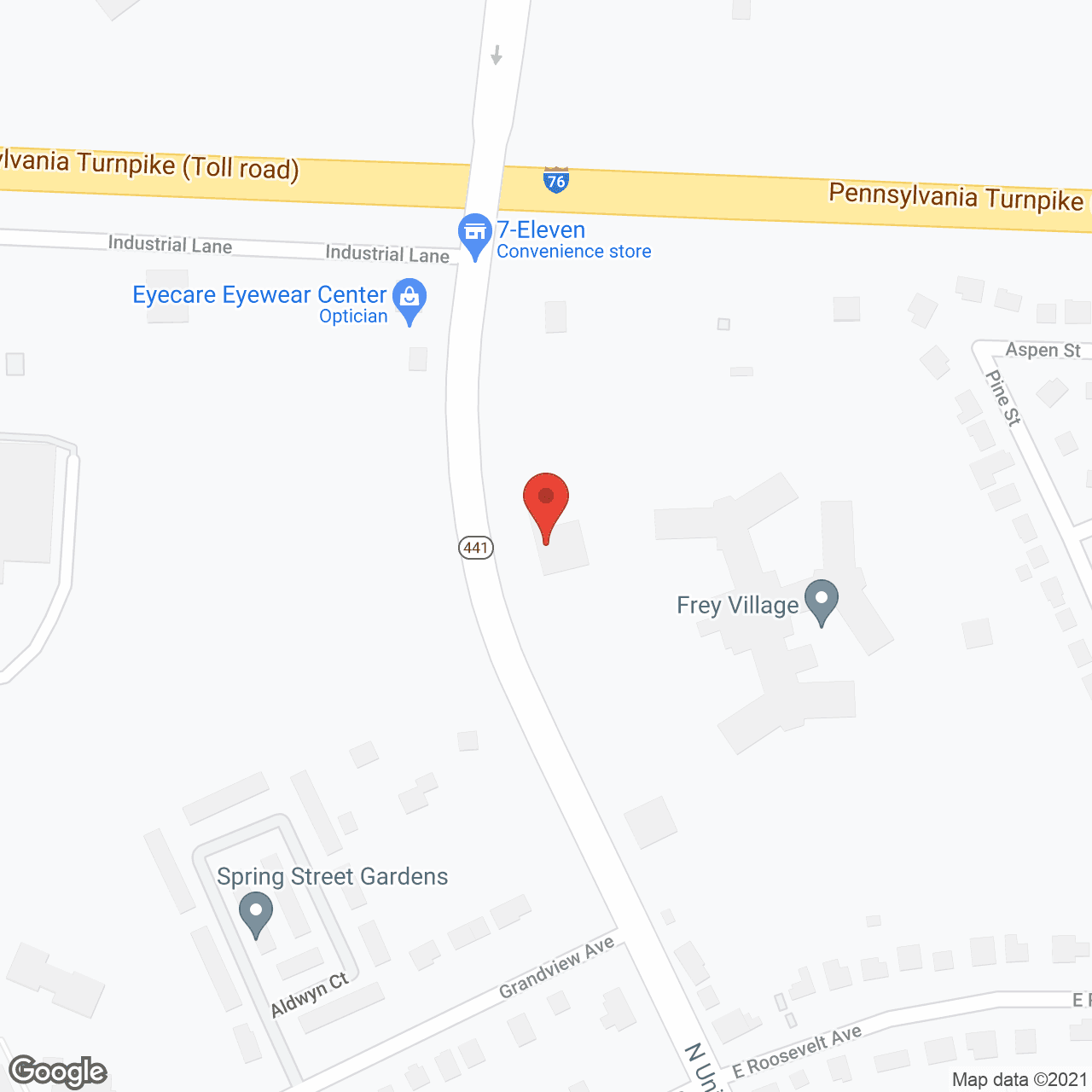 Oak Hill Village in google map