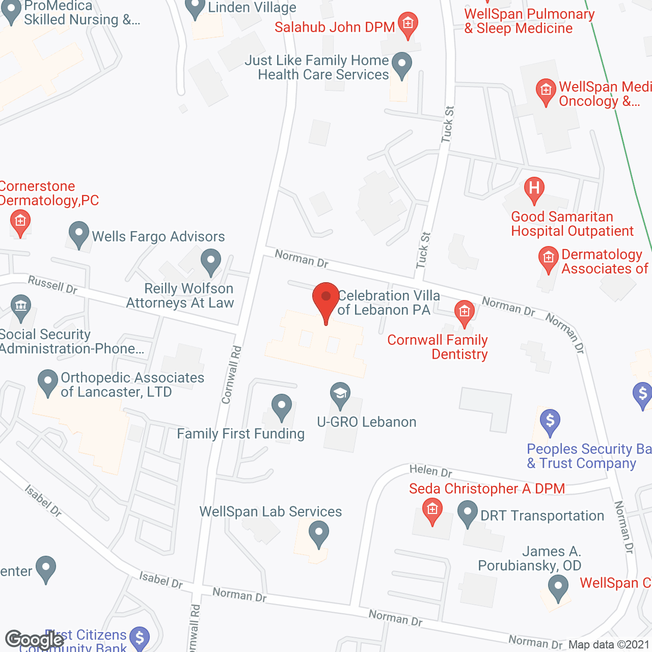 Celebration Villa of Lebanon in google map