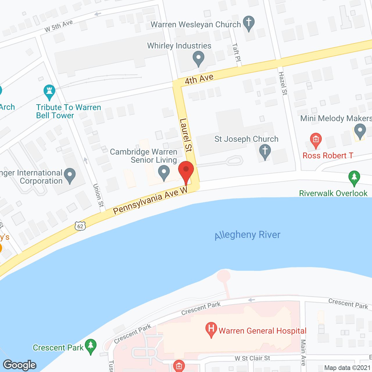 Cambridge Warren Retirement Community in google map