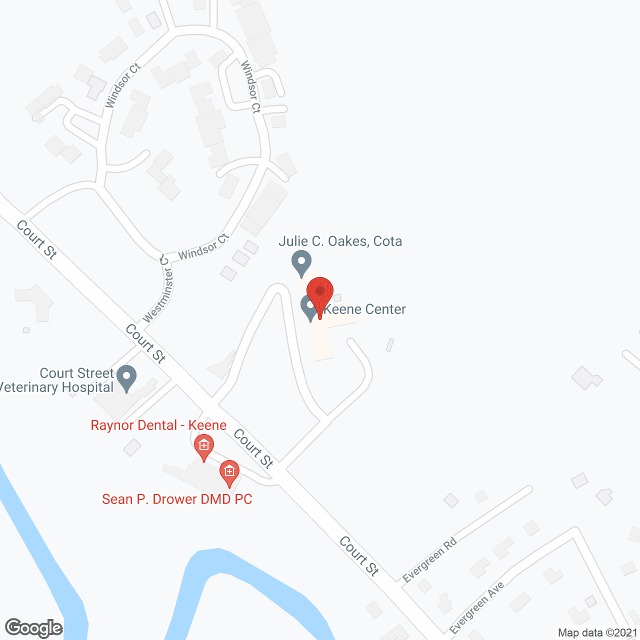 Keene Center in google map