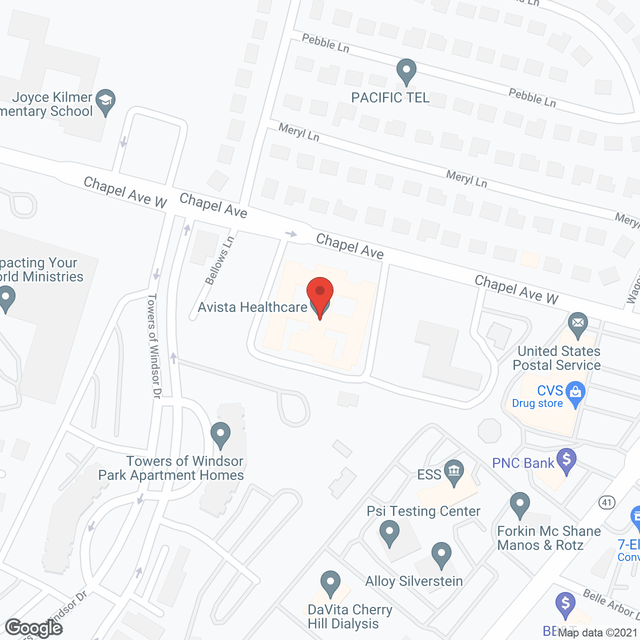 Avista Healthcare in google map