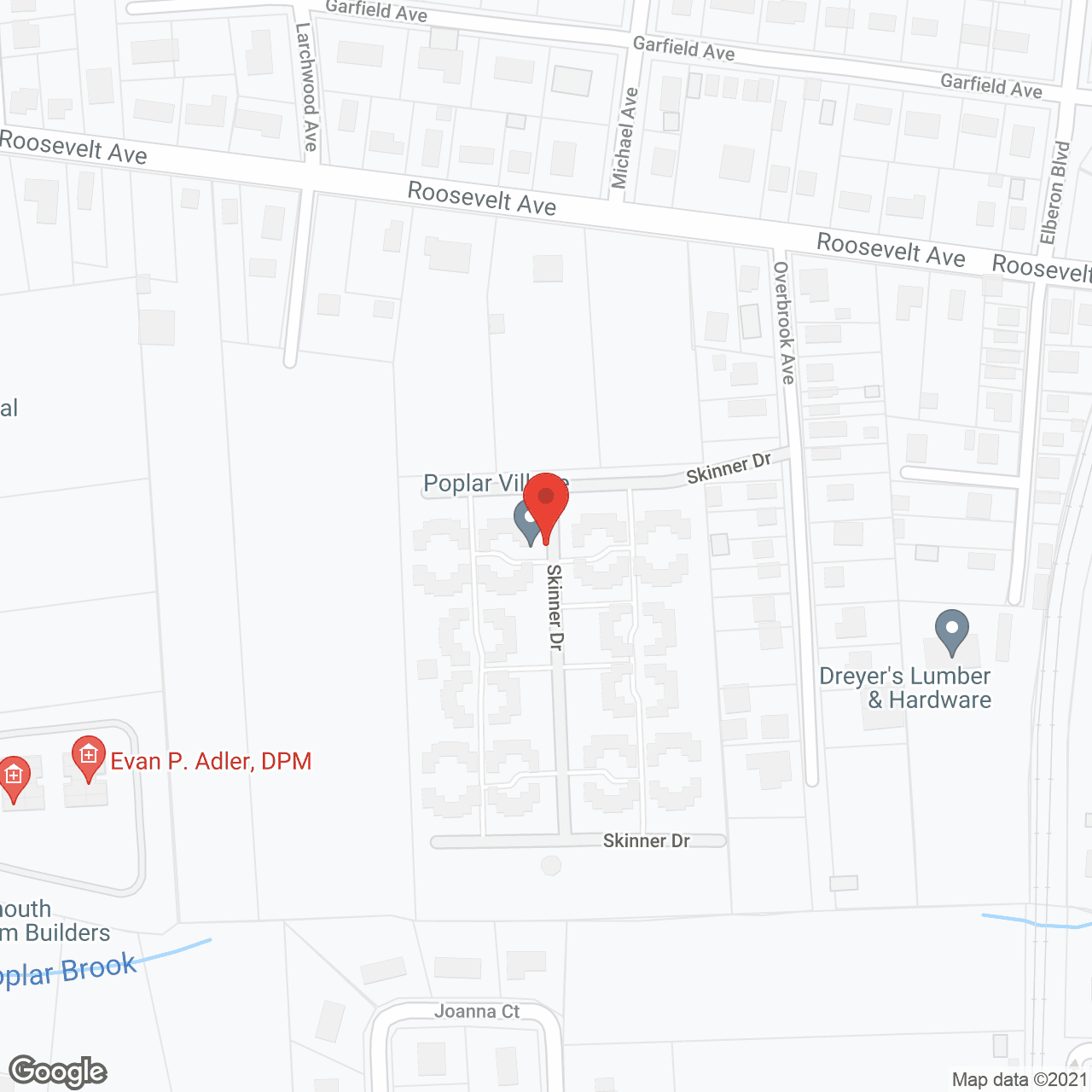 Poplar Village in google map
