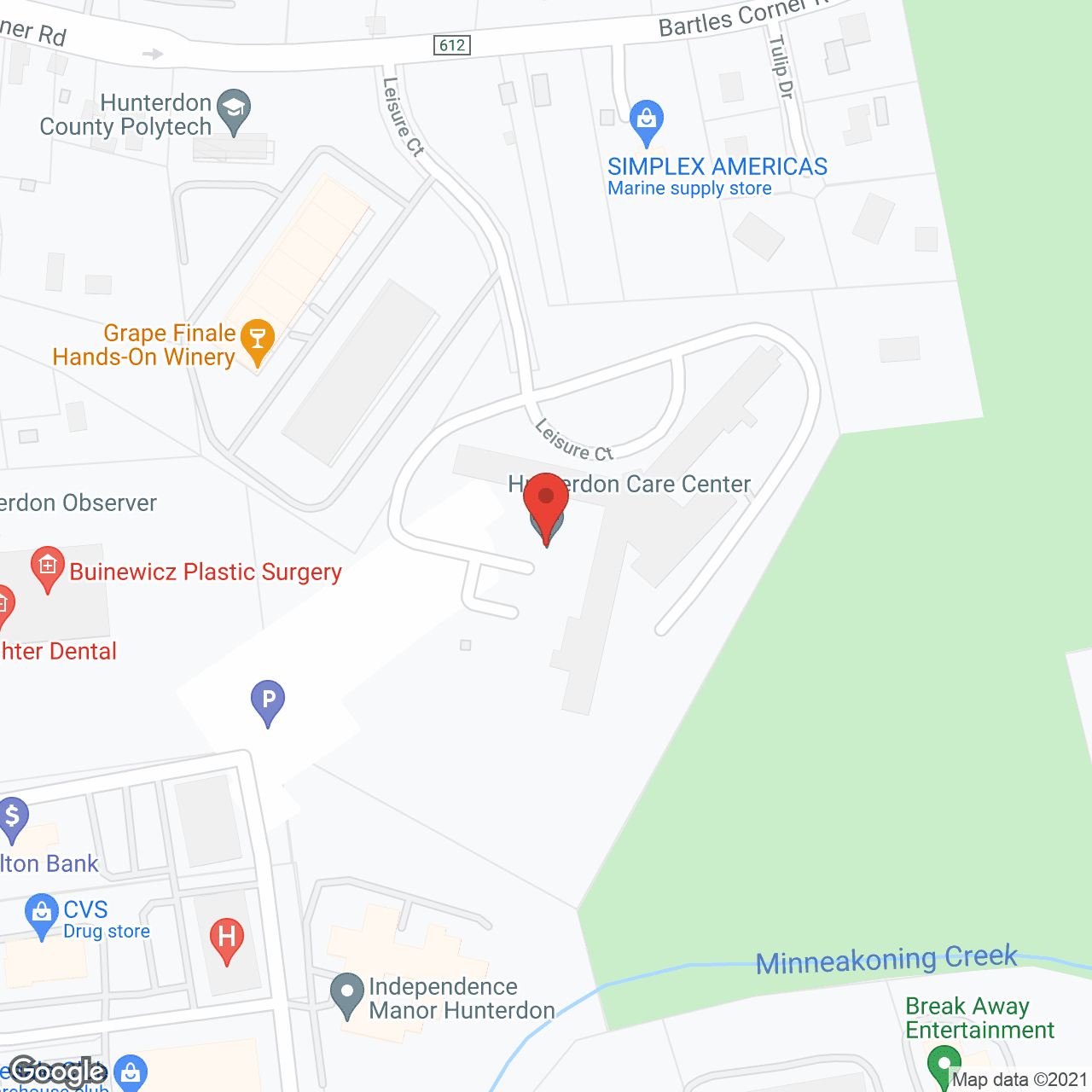 Hunterdon Care Ctr in google map