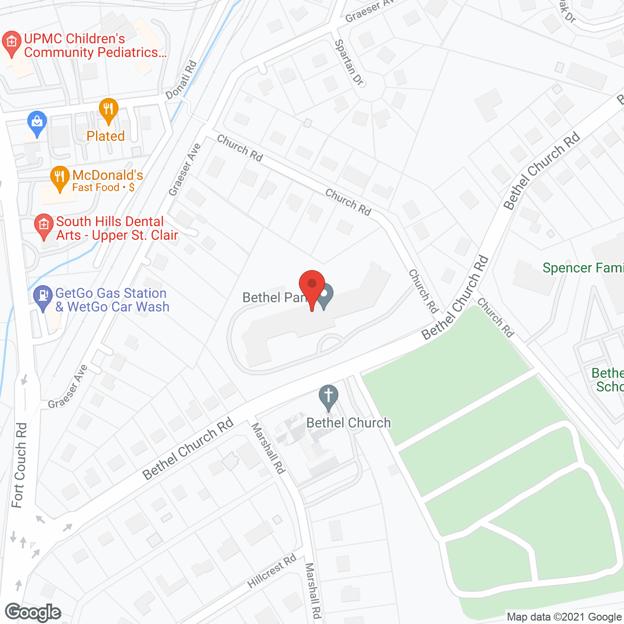 Provincial Bethel Park in google map