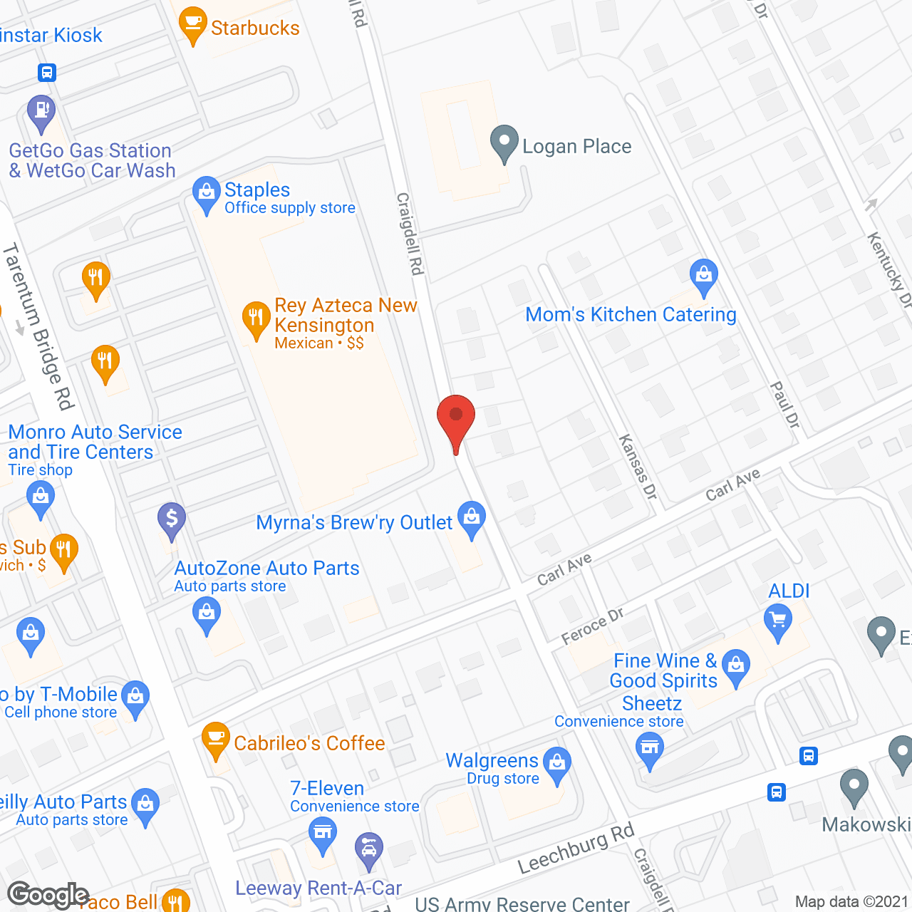 Logan Place in google map