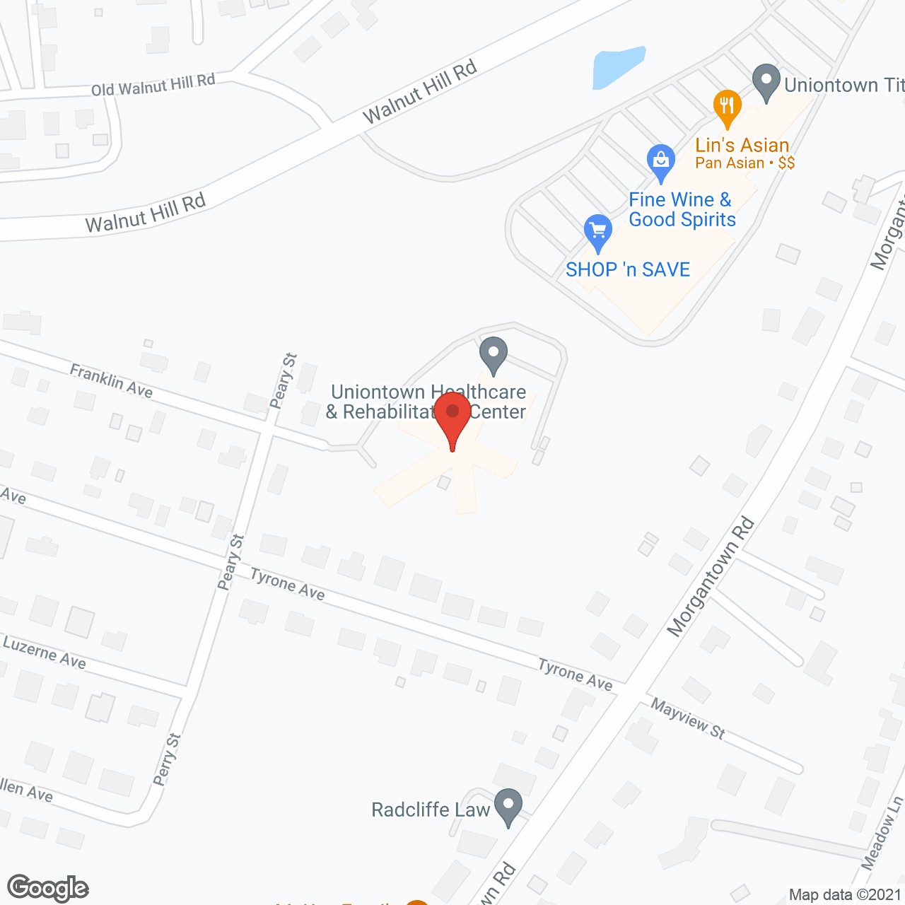 Uniontown Rehab and Wellness Center in google map