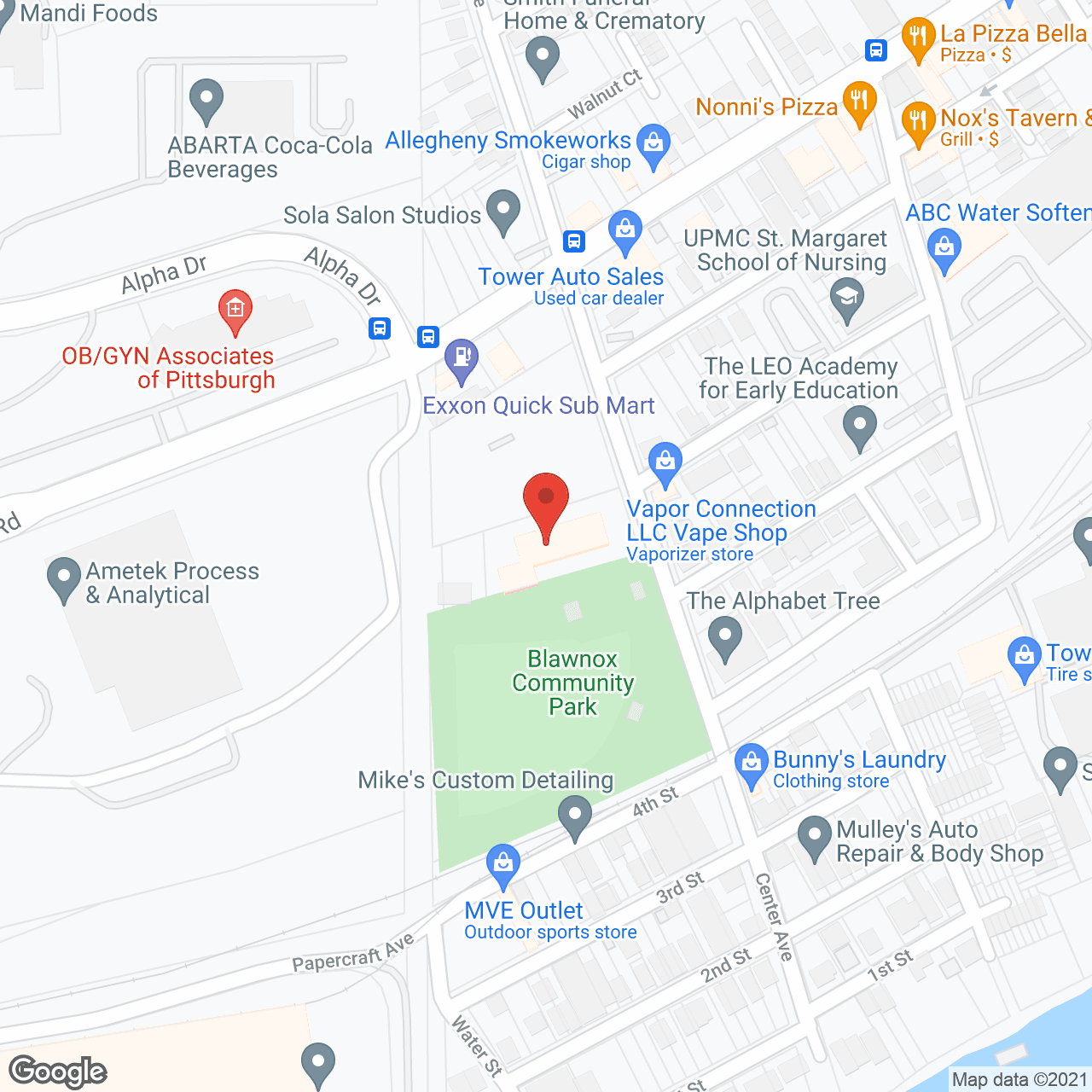 Blawnox Manor in google map